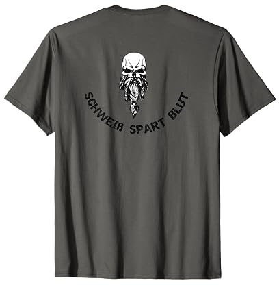 Bundeswehr Military KSK Motto SCHWEIß SPART BLUT Schädel T-Shirt
