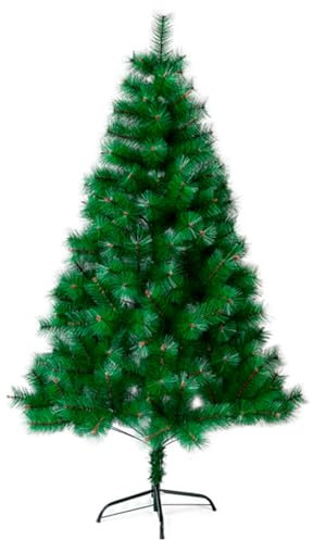 Tradineur - Árbol de Navidad - Diseño Aguja de Pino Verde - Altura de 180 cm - Fácil Montaje - Fabricación en PVC, Metal Revestido, Robusto y Duradero.