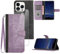 Hoyoikun Flip Custodia in Pelle PU Premium per iphone 14 Pro Max+(2 Pezzi Vetro Temperato).Custodia Sottile in Pelle per Telefono,Premium PU/TPU,Supporto Stand,Chiusura Magnetica viola-viola