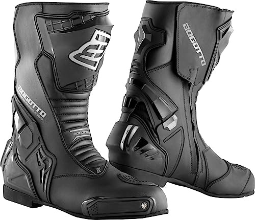 Bogotto Assen WR 2.0 wasserdichte Motorrad Stiefel, schwarz, 44