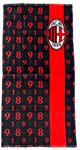 hermet A.C. Milan, Strandtuch aus Frottee, 90 x 170 cm, 100% Baumwolle, offizielles Produkt, von Cimato