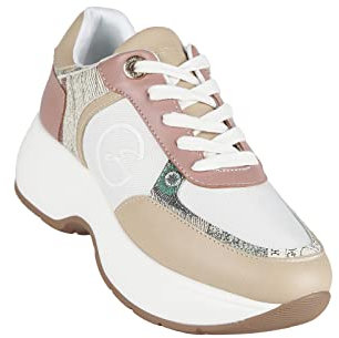Baskets pour femme avec imprimé et compensé, rose, 37 EU