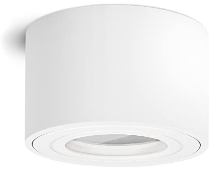 linovum Aufbauleuchte SMOL-W extra flach IP44 in matt weiß & rund - Aufbauspot Aufputz Ø 80 mm geeignet für LED Module