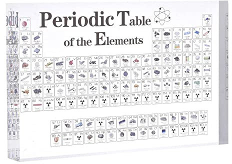 Periodensystem aus Acryl mit Mustern aus echten Elementen for Kinder, Wissenschaft, Lernen, Lehren, Geschenk, Schule, Display mit Mustern aus echten Elementen, Buchstabendekorationen