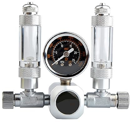 SagaSave Aquarium CO2 Regulator, Dual Check Valve Fish Tank CO2 Pressure Regulator with Bubble Counter for Aquarium Fish Tank Water Plant (G5/8)