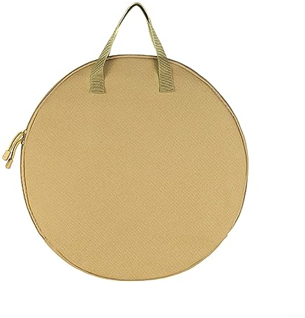 DAZZLEEX Cast Iron Skillet Bag - Camping Cast Iron Skillet Carrier,Camping Cookware Storage Organizer, Heavy Duty Chef Bag,Khaki round