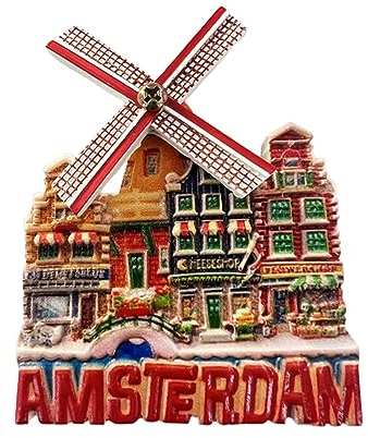 Amsterdam Niederlande Windmühle Haus Kühlschrank Magnet 3D Reise Souvenir Kühlschrank Dekoration Magnetaufkleber Handwerk Kollektion