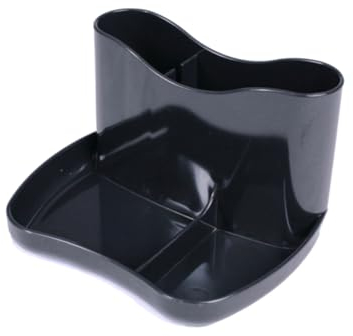 Deflecto Kaddymaster Pen Pot & Desk Tidy Black - Pen Holder For Desk Organiser - All-in-One Pen Pots For Desk Tidy Organiser Set - Pencil Pot For Office Desk Accessories - Stationery Pencil Holder