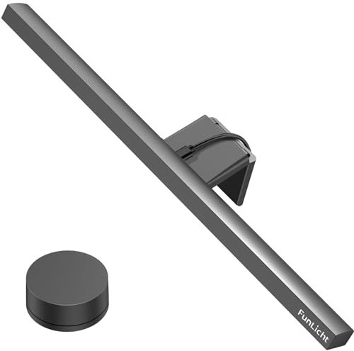 Funlicht Monitor Light Bar with Remote Control, Eye-Care Computer Monitor Lamp Dimmable Screen Light Bar, No Screen Glare Home Office Gaming Desk Lamp