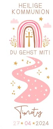 MilaBoo® Personalisierte Kerzentattoos für Taufe, Kommunion, Konfirmation, Hochzeit - 2er Set Wasserschiebefolie - Handgefertigt in Deutschland (rosa)