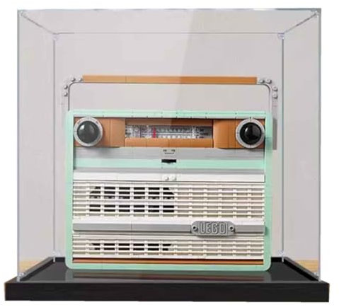 Scatola di visualizzazione in acrilico per Lego 10334 Vintage Radio, scatola trasparente antipolvere, compatibile con kit di costruzione Lego 10334 (modello non incluso) (2 mm)
