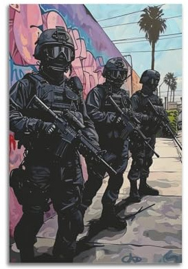 Vintage-Militär-Poster, amerikanische SWAT-Polizei, Kunstwerk, dekoratives Gemälde, Leinwand, Poster, 40 x 60 cm
