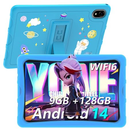DOOGEE U10KID Tablet para Niños,Tablet 10 Pulgadas Android 13, 9GB+128GB/1TB, 5060mAh, APPS para Infantiles, Widevine L1, TUV Certificación, Control Parental,Azul