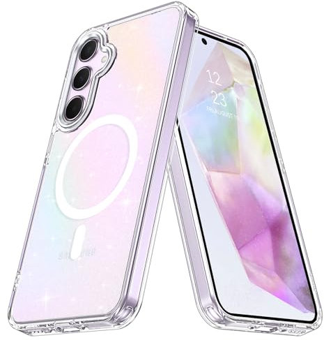 YINLAI für Samsung Galaxy A55 Hülle Kompatibel mit MagSafe,Handyhülle Samsung A55 Magnetisch Transparent,Schlank,Dünn,Stoßfest Cover Case Schutzhülle für Samsung Galaxy A55 6.6,Crystal Klar