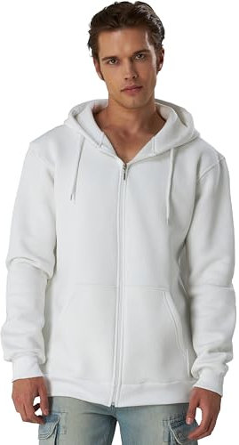 Smith & Solo Hoodie Herren Reißverschluss – Sweatjacke Kapuzenjacke Zipper Kapuzenpullover Hoodies Männer Kapuzenpulli Regular Fit (Weiß 3XL)