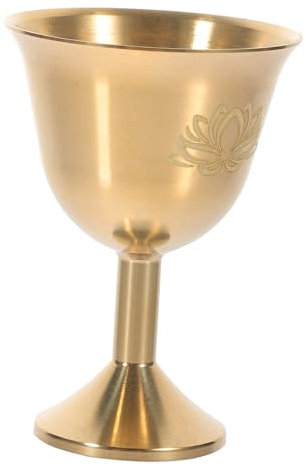 DUJAE Vintage Communion Cup,Brass Chalice Wear-Resistant Holy Cup Exquisite Wine Cup Offering Cup Desktop Wine Cup Tabletop Buddhism Cup Delicate