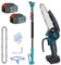 Cordless Pole Saw 6-Inch, 2 in 1 High Branch Saw with 2 x 5.5 Ah Battery, Electric Extension Pole Chainsaw Up to 2.5M for Tree Trimming Branches Wood Cutting