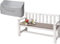 WONDERMAKE® Design Kinder-Gartenbank aus Holz wetterfest mit Textil-Abdeckung und Lehne, 2-Sitzer Kinderbank Holzbank Parkbank Kinder Sitzbank massiv Garten Outdoor, Naturholz, weiß grau anthrazit