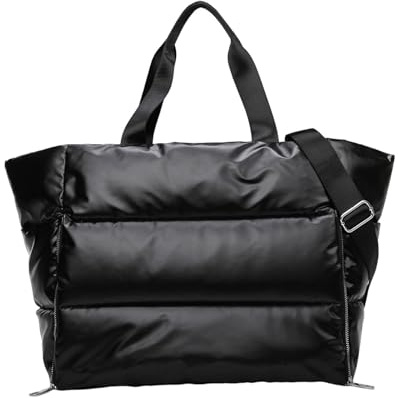 AMSLSIU Women S Fitness Tote Bag Lightweight and Convenient for Shopping Nylon One Shoulder Backpack Women Gym Bag Shoulder Bag, Black