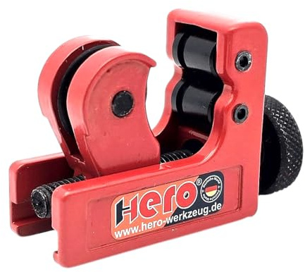 HERO Mini Rohrschneider 3-22mm Rohrabschneider Kupferrohrschneider Rohrtrenner für Kupfer-, Messing-, Aluminium Rohre Kupferrohr Bremsleitung Rohr Abschneider Trenner für Klempner