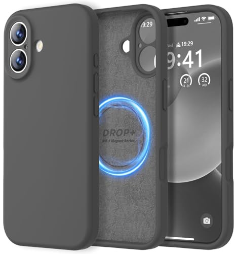LOVE 3000 Designed for iPhone 17 Case, Premium Silicone [Compatible with Magsafe][Soft Anti-Scratch Microfiber Lining] Shockproof Protective Phone Case for Lanyard 6.3, Black