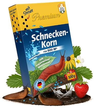 Gardflix Schneckenkorn Regenfest | 300g für 500m²| Schneckenlinsen gegen Nacktschnecken | Haustierfreundlich | Schneckenschutz mit biologischer Wirkformel | Für alle Gemüsearten (1x Streukarton)