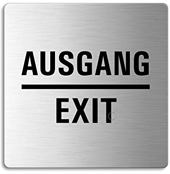 Schild Ausgang Exit 85x85 mm Türschild aus Edelstahl selbstklebend Nr.48124