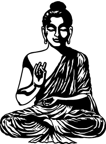 Samunshi® Wandtattoo Buddha Wandsticker 30 x 40cm schwarz