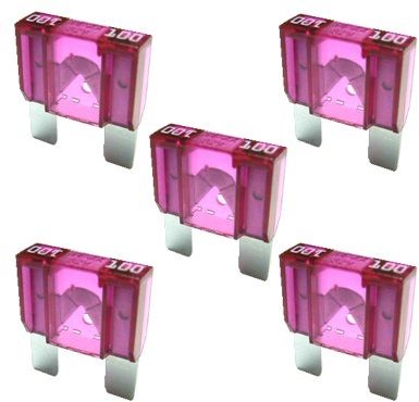 5 x Flachstecksicherung Maxi - Sicherung 100A / 32V / Violet