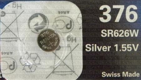 Renata 376 SR626 SB-BW Pile de montre en oxyde d'argent Sans mercure 1,55 V