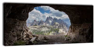 Leinwandbild Panorama Nr. 191 Dolomiten 100x40cm, Keilrahmenbild, Bild auf Leinwand, Gebirge Europa Alpen