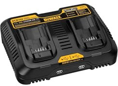 DEWALT 12/20V MAX Battery Charger, Corded, Dual Charging Station, 2-USB Ports Included (DCB102)