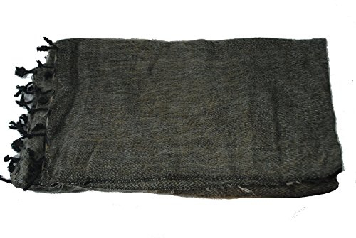 Fair Trade Tibetische Yakwolle Wolle Schal/Decke 1.8M X 0.8M - Dunkel, 1.8m X 0.8m