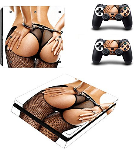 Morbuy PS4 Slim Skin Vinyl Autocollant Decal Sticker pour Playstation 4 Slim Console + 2 Dualshock Manette Set (Ass)