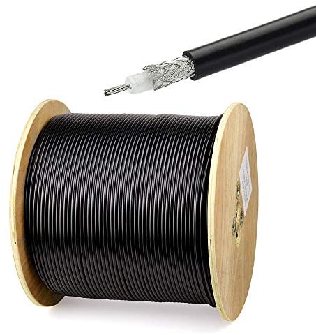 Superbat Cable Coaxial RG58 15m Negro Cable RF Coaxial de 50ohm Cable de Baja Pérdida Compatible con Conector Fakra/SMA/BNC/TNC/N/UHF para Antena Radio CB/Ham Router WiFi etc.