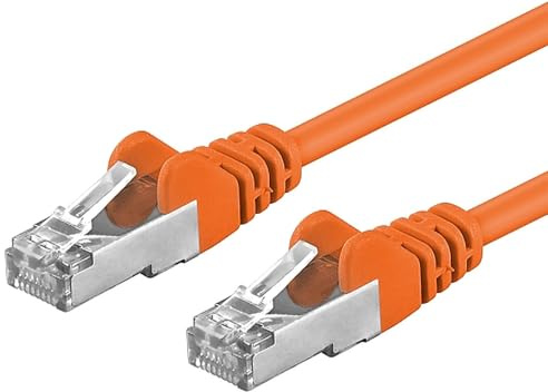 PremiumCord Netzwerkkabel, Ethernet, LAN & Patch Kabel CAT6a, 10Gbit/s, S/FTP PIMF Schirmung, AWG 26/7, 100 Prozent Cu, schnell flexibel und robust RJ45 kabel, orange, 7m