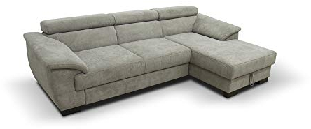 DOMO. collection Sofa David, Ecksofa mit Rückenfunktion, Eckcouch mit Schlaffunktion und Bettkasten (Staufach), Funtkionssofa mit Federkern 272 x 166 x 78 cm (BxTxH) in beige-braun