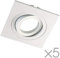 wonderlamp Clasic W-E0 Foco empotrable Cuadrado, Blanco, 5 UNIDADES, 5