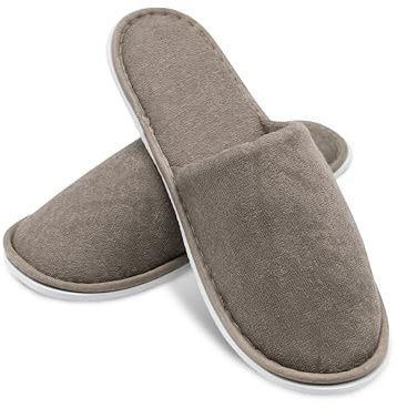 ZOLLNER Einwegslipper Gästehausschuh - Frottierslipper für Reise, Spa, Sauna und Zuhause - rutschhemmende Sohle - geschlossene Spitze - Einheitsgröße - Hotelqualität, 015