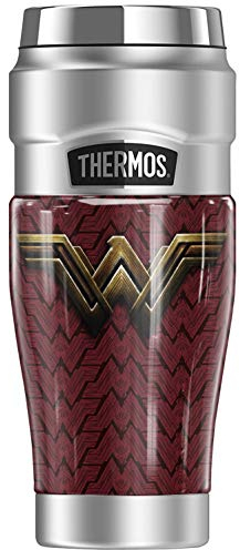 Justice League Movie Wonder Woman Logo, THERMOS STAINLESS KING Stainless Steel Travel Tumbler, Vacuum insulated & Double Wall, 16oz