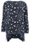 Zwillingsherz Poncho mit Baumwolle im Leo Design - Hochwertiges Cape für Damen - XXL Umhängetuch und Tunika - Strick-Pullover - Sweatshirt - Stola für Frühjahr Sommer Herbst und Winter - blau