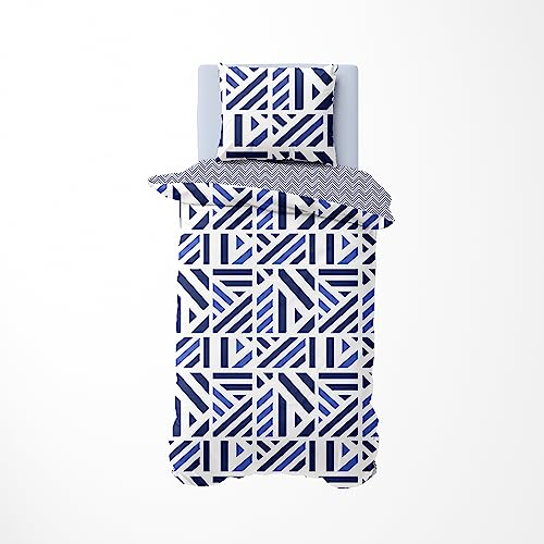 Nautica Home Orion BETTWÄSCHE Set Ranforce 100% Baumwolle Wendebettwäsche Reißverschluss YKK 135X200 cm Bettbezug + 80X80 cm Kissenbezug