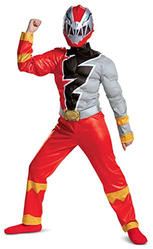 Disguise Officiel - Déguisement Power Rangers Enfant, Dino Fury, Rouge Costume Power Rangers, Taille S