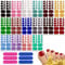 HOINCO 352 Piece 16 Sheet Full Toe Nail Stickers, Glitter Toe Nails Decals, Toenail Art Glitter Decals, with 6 Manicure Nail Tools