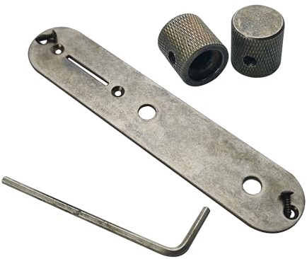 Guyker Relic Control Plate with 2 Potentimeter Knobs with 6mm dia. Shaft Pots Compatible with Tele TL Telecaster Guitar