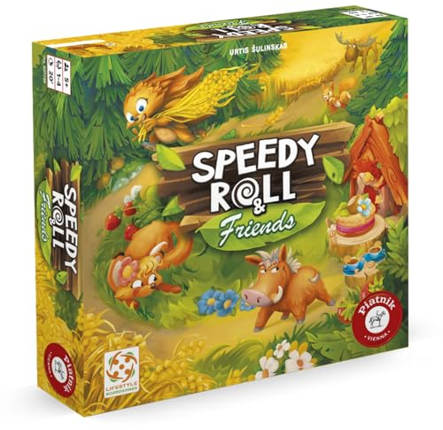 Piatnik Vienna Piatnik 8072 Speedy Roll & Friends | Das lustige Igel Rennen geht weiter. Die Fortsetzung des Spiels des Jahres Speedy Roll, Mehrfarbig