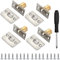 WeqeYent 4 Pack Ball Door Catches, Adjustable Roller Ball Door Catches Spring Loaded Latch Lock Stainless Steel+Brass with Screws and Screwdriver for Internal Doors