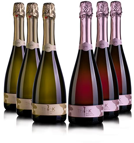 ThinK | Organic Prosecco & Rosé Wine (ABV 11% Alcohol) | Mixed Case of 6 x 75cl Bottles | 3 x ThinK Prosecco & 3 x ThinK Pink | Italian Sparkling & Pinot Grigio Wine | Low Calorie Wine | Pack of 6