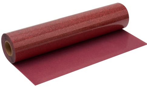 FANSGUAR Red Glitter HTV Roll -12x10ft Iron on Heat Transfer Vinyl for DIY Shirts Gifts