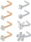 AceFun 18G Nasenstecker gebogen L-förmig 1MM Edelstahl Nasensteg Nasenloch Nostri Piercing Diamant Zirkonia Piercing Körperschmuck Silber Rose Gold Herz Stern Blume Schmetterling 7MM